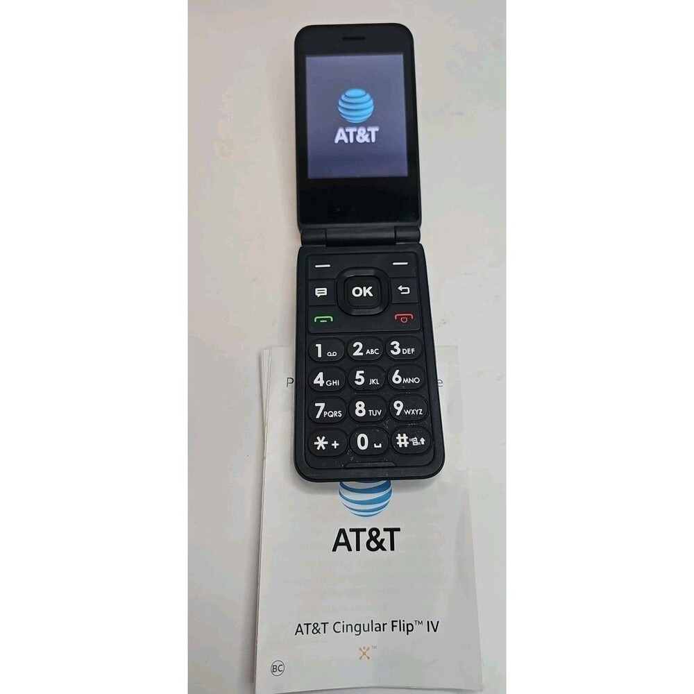 Flip Phone U102AA 4GB - Black w/Camera And Color Screens / Large Buttons- (AT&T)